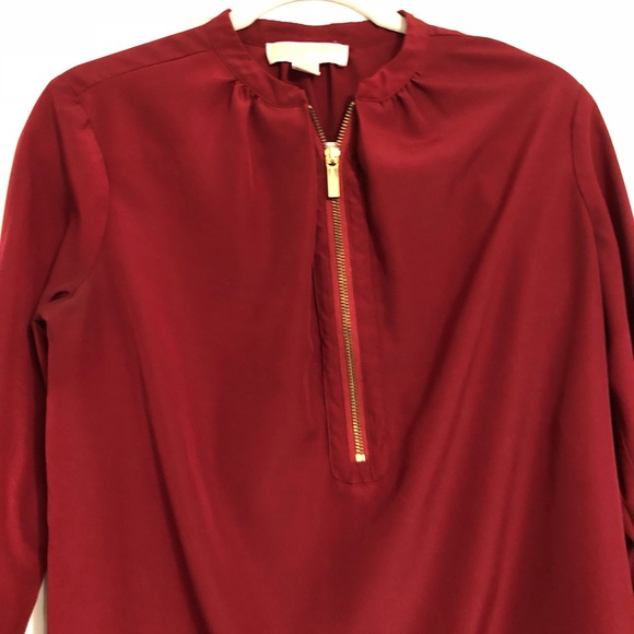 Cranberry Michael Kors Zip Blouse - Picture 5 of 5